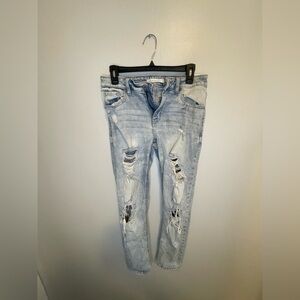 Eunina Light Blue Distressed Boyfriend Jeans